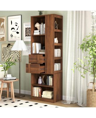 Tall Storage Cabinet with Drawers and Shelves