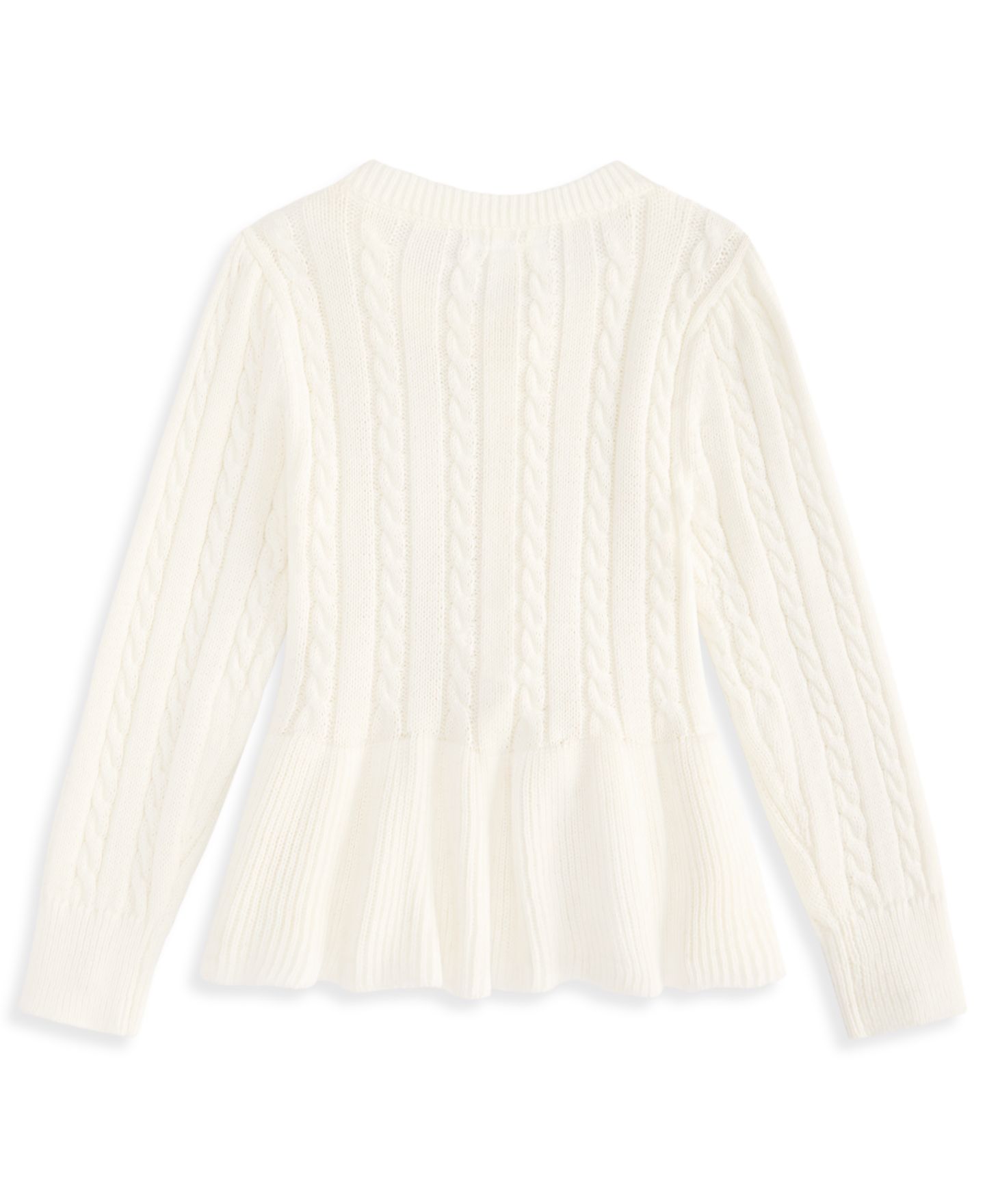 Кардиган Epic Threads Cable-Knit Peplum для девочек, цвет: Angel Whit — фото 2