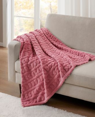 Cozy Heart Jacquard Sherpa Throw, 50" x 60"
