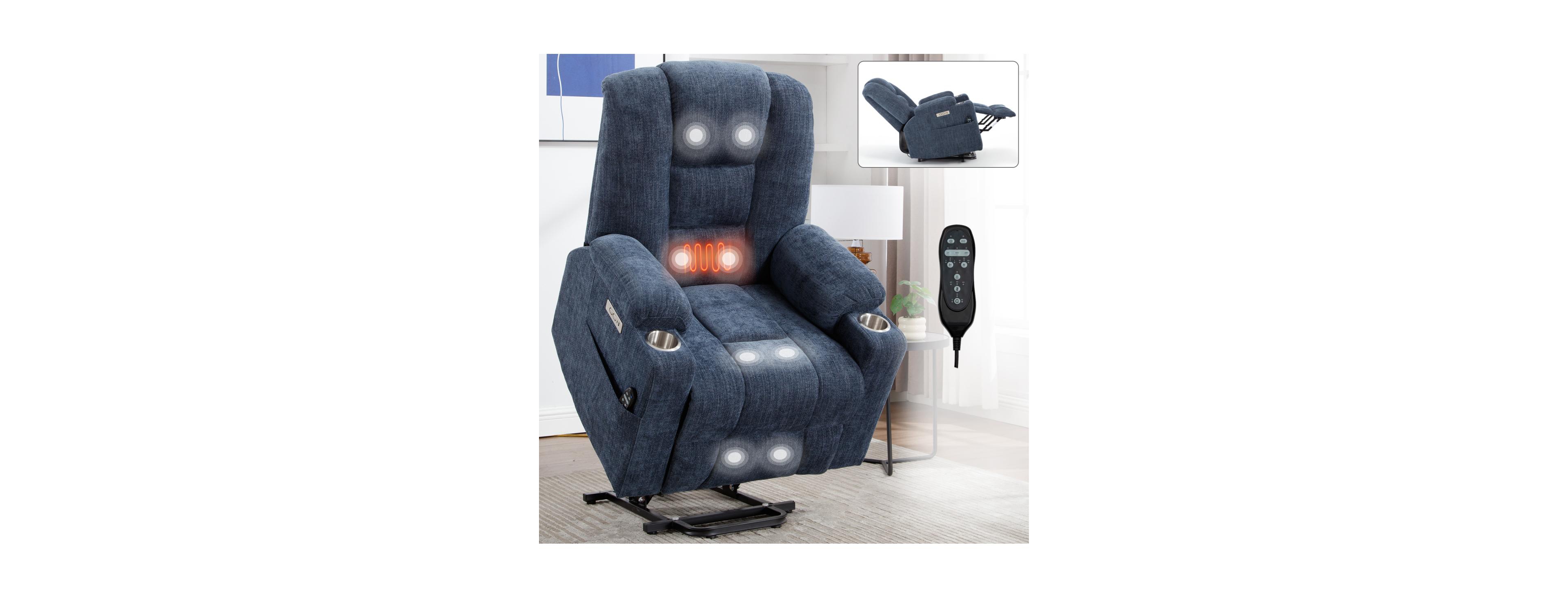 Streamdale Furniture Power Lift Massage Recliner Chair with Heat and Usb Ports