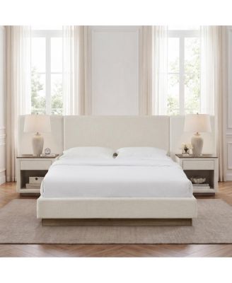 Muse Modern Upholstered Queen Platform Bed with Extended Headboard