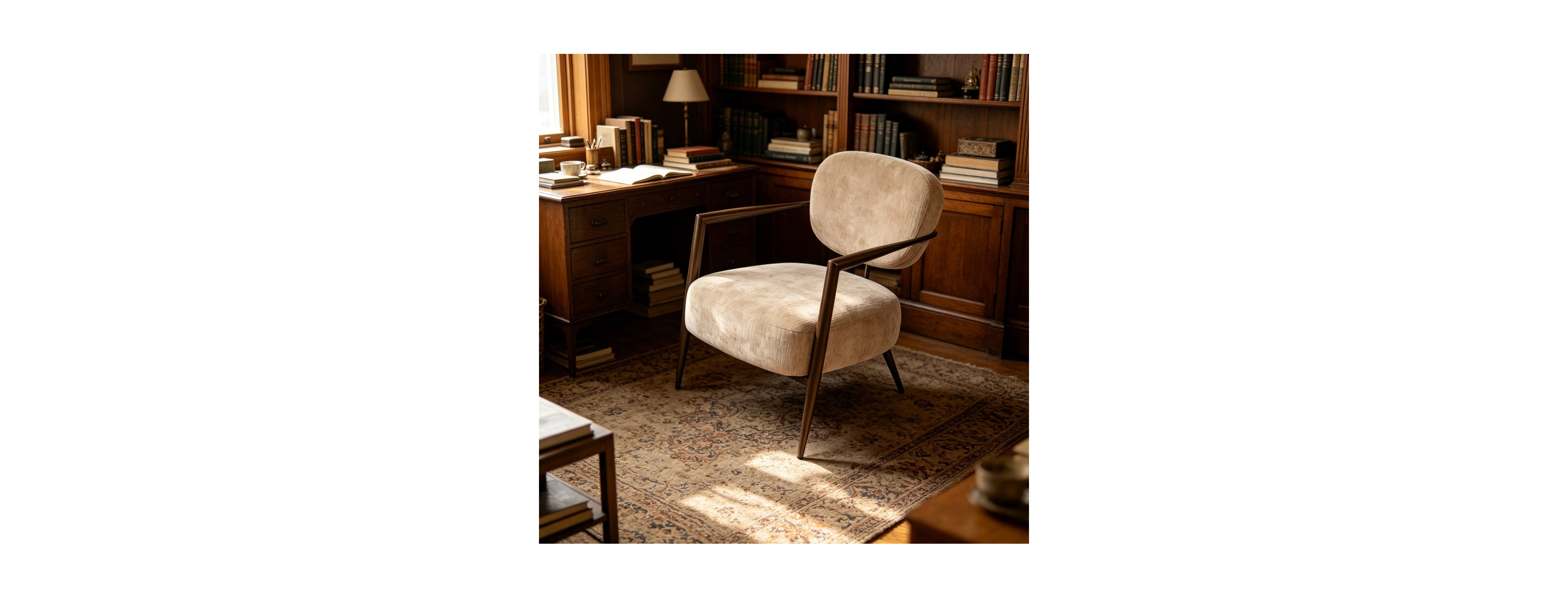 Streamdale Furniture Modern Metal Frame Upholstered Lounge Accent Chair