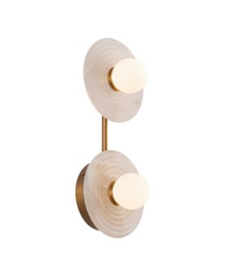 Dahlia 14-in Urban Dimmable LED Chandelier with Alabaster Plates and Opal
