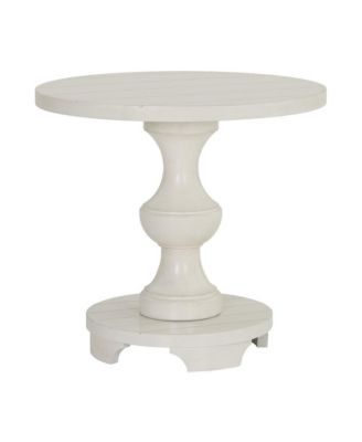 Caesar Traditional Round Pedestal End Table