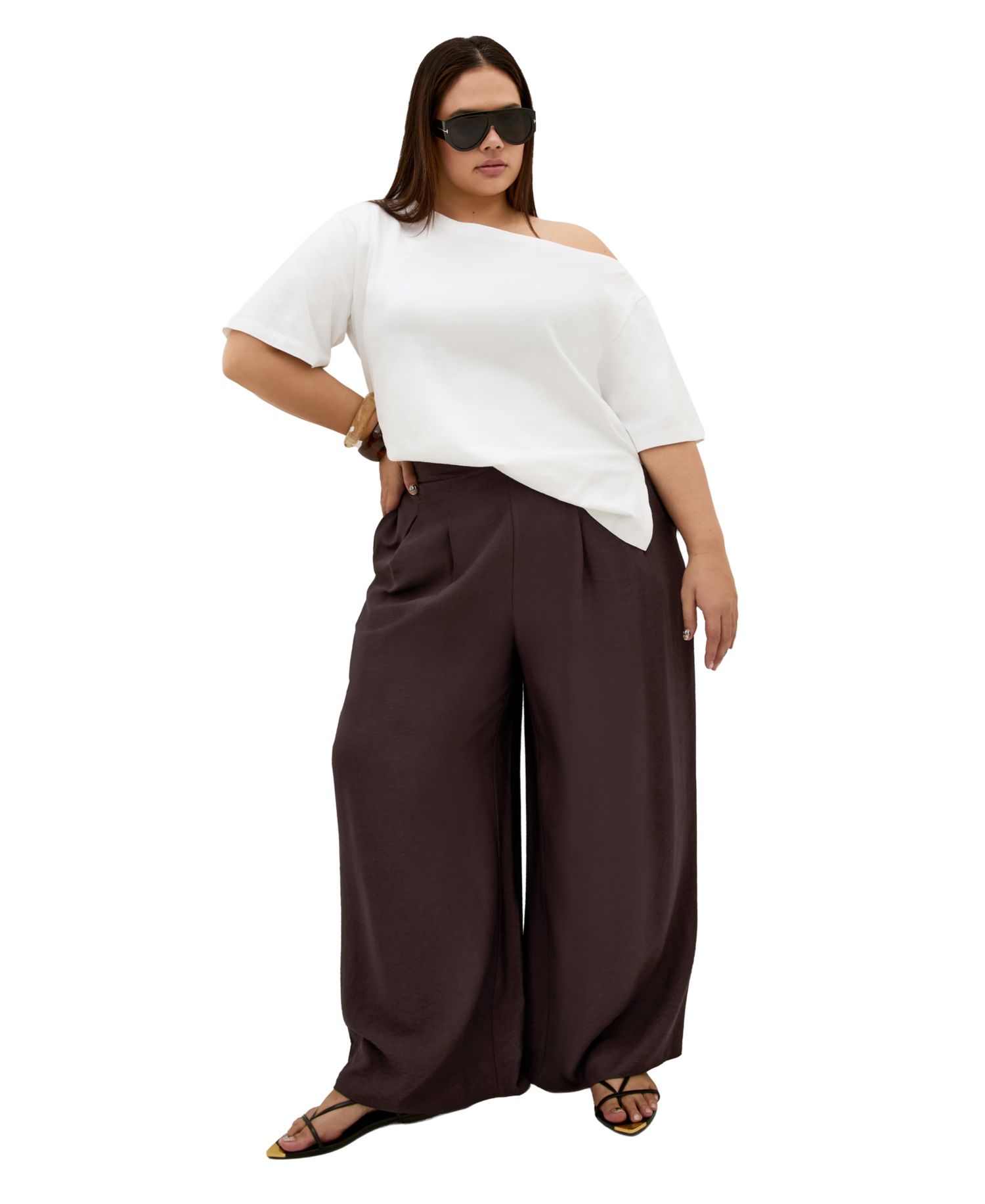 Plus Size Alexi Wide-Leg Elastic-Waist Pants