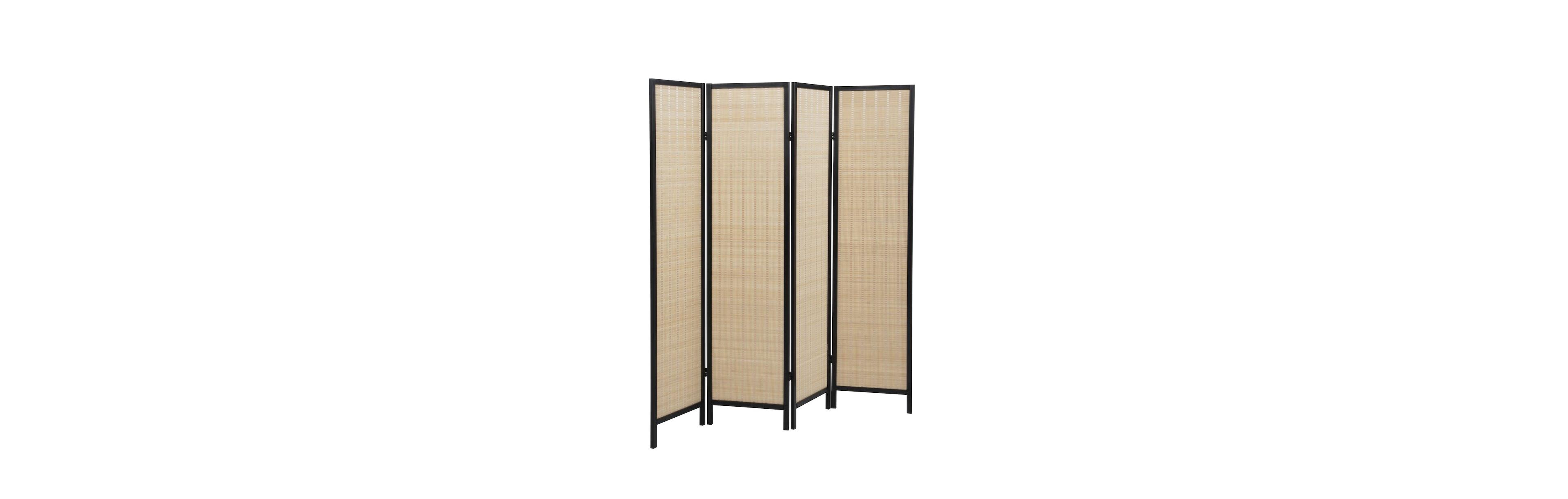 Roundhill Furniture Inkwell 4-Panel Bamboo Room Divider