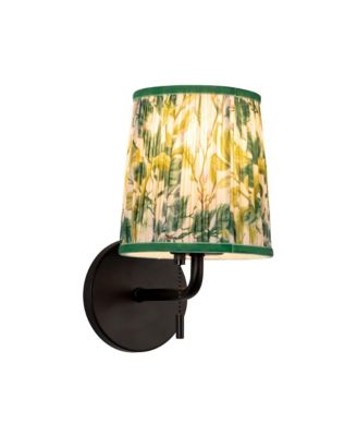 Scout 10-in Brushed Damp-Rated Wall/Vanity Light with Patterned Pleated Linen