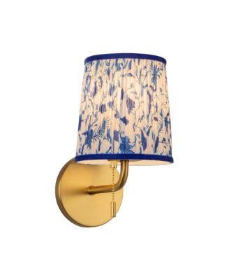 Scout 10-in Brushed Damp-Rated Wall/Vanity Light with Patterned Pleated Linen