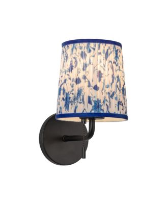 Scout 10-in Brushed Damp-Rated Wall/Vanity Light with Patterned Pleated Linen