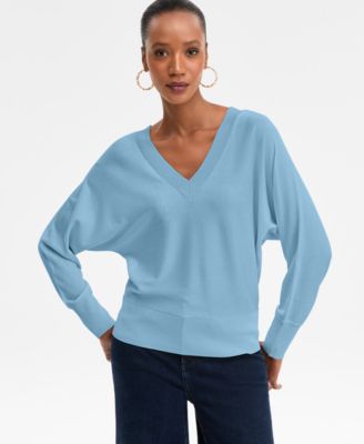Women's Double V-Neck Dolman Sweater