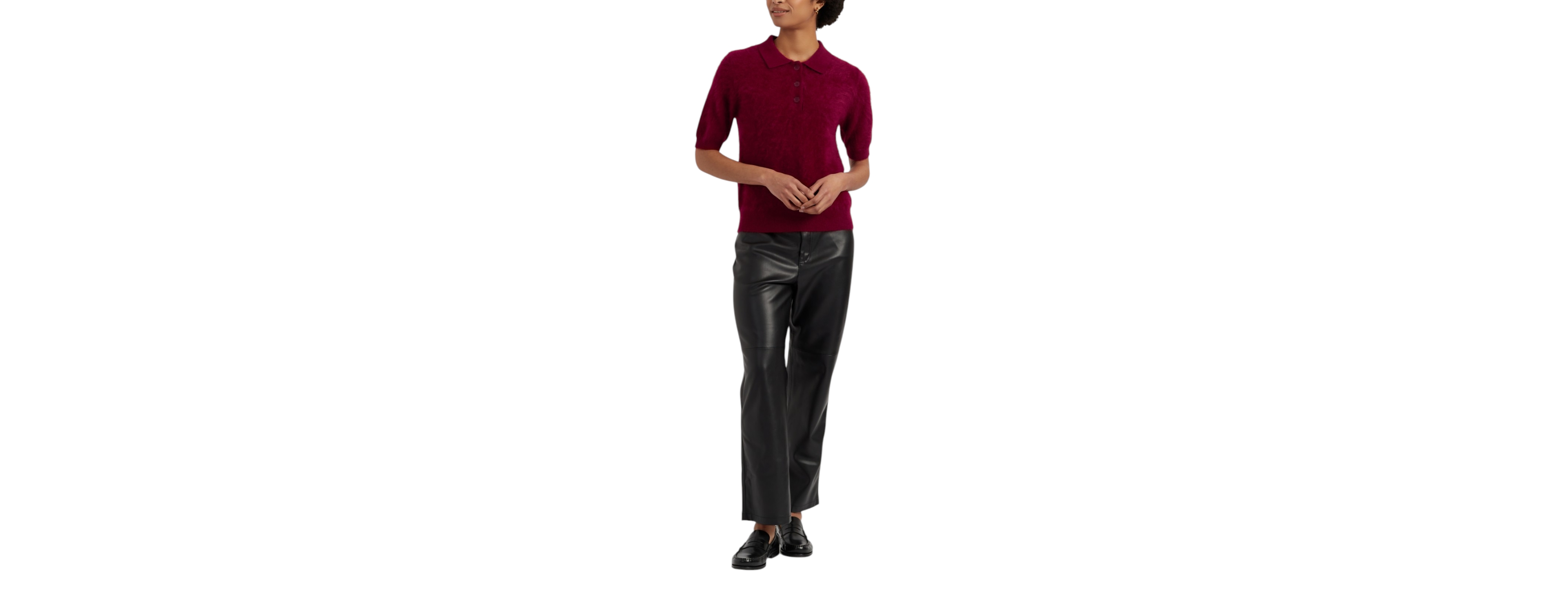 Chinti & Parker Women's Brushed Cashmere Polo Tee