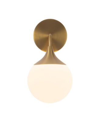 Nouveau 12-in Aged Matte Glass 1 Light Damp-Rated Wall/Vanity Light