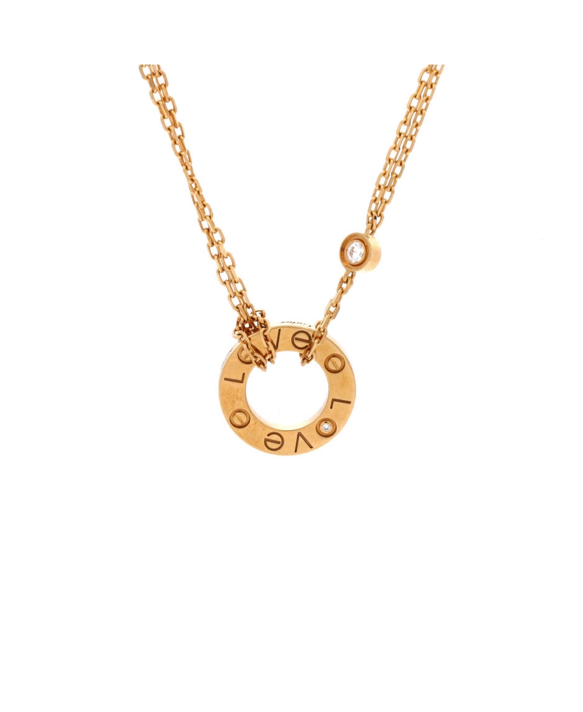 Pre-Owned Cartier 2 Diamonds Love Pendant Necklace - 18k yellow gold