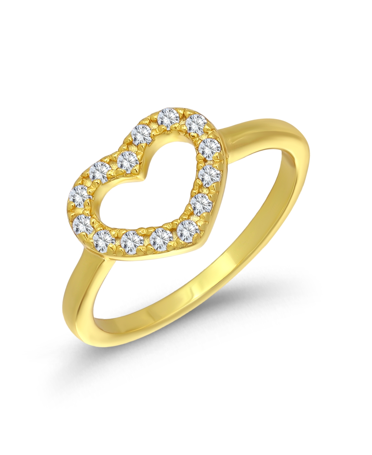 Macy's Cubic Zirconia Pave Heart Ring Gold-Tone