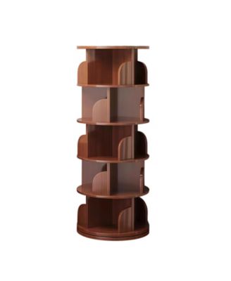 5-Tier Rotating Bookshelf with 360degree(s) Display, Space-Saving Storage Tower for Home or Office