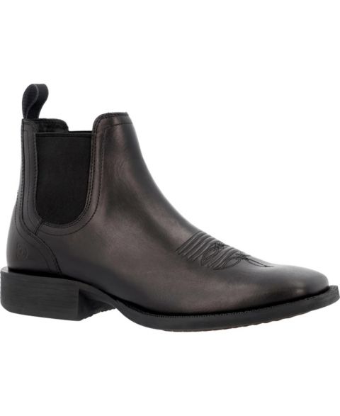 Мужские ботинки Durango Shyloh Full-Grain Leather Square Toe Chelsea, цвет: Полированный чёрный оникс