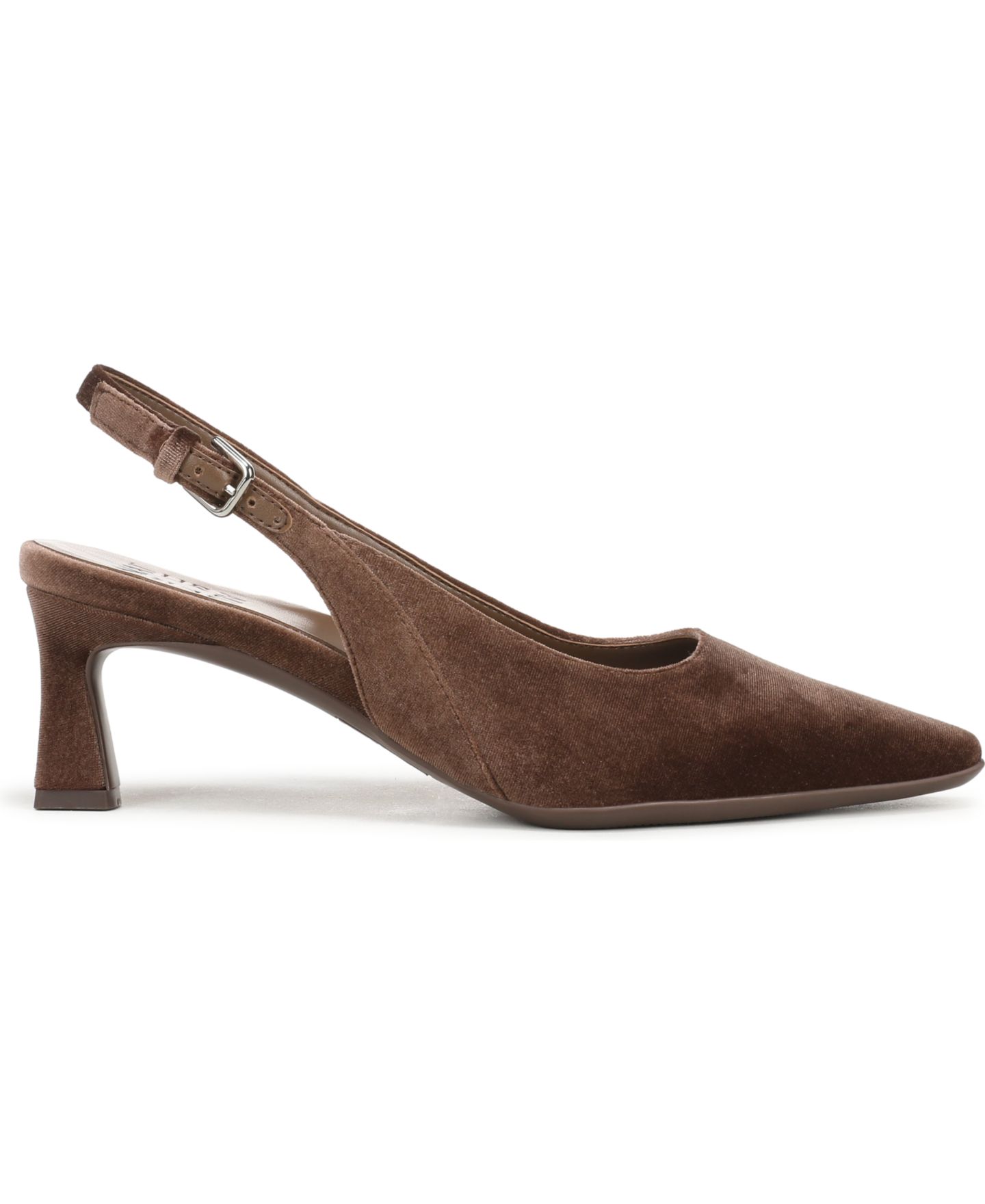 Женские туфли Naturalizer Tansy Slingback Snip-Toe Flared, цвет: Коричный коричневый бархатный — фото 2