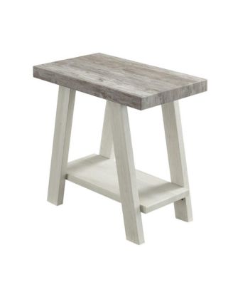 Ethens Contemporary Two-Tone Wood Shelf Side Table