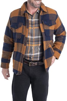 Big & Tall Wool Sherpa Lined Heavyweight Zip Up Coat