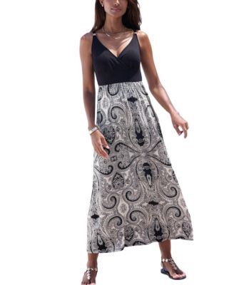 Women's Paisley Empire Waist Maxi Dress