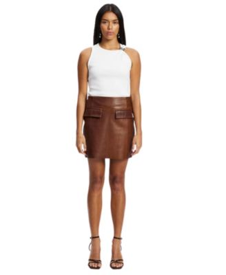 Women's Delmar Leather A-Line Mini Skirt