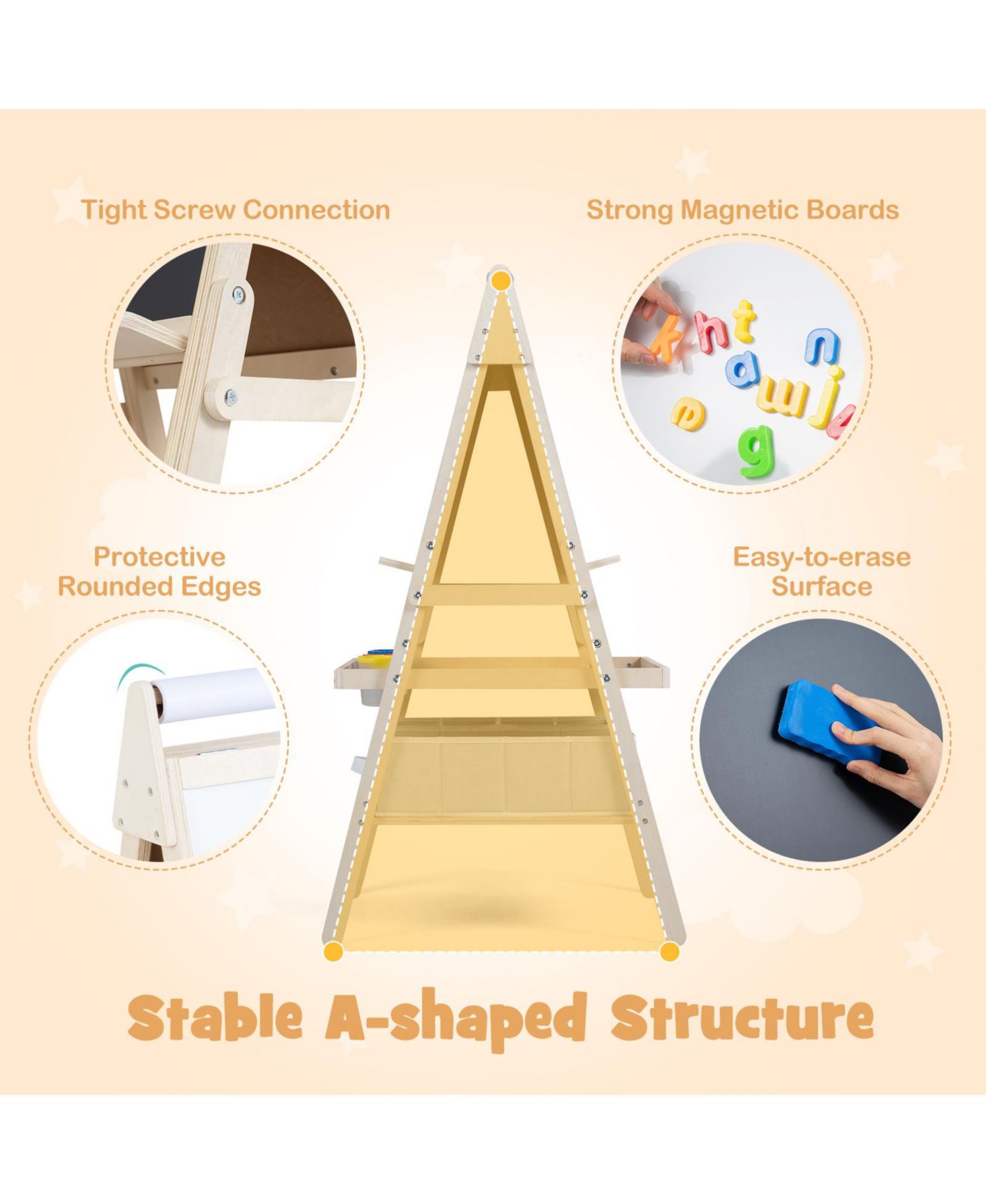 Ages 3+ Double-Sided Magnetic Easel