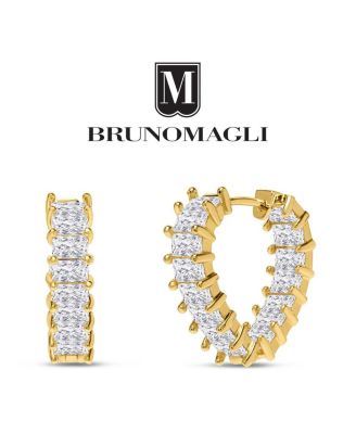Crystal Gold-Tone Rosa Hoop Earrings