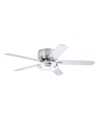 52" Brushed Nickel 5-blade Modern Flush Mount Smart Ceiling Fan with Light and App