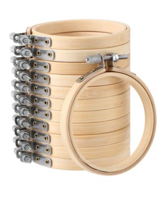  Wooden Embroidery Hoops Adjustable Brass Screw Craft Supplies