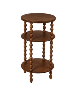 Bobbin Leg Round Wood Accent Table
