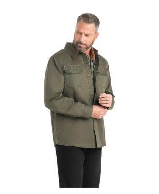 Men's Flannel Lined Water Resistant Snap Up Shirt Jacket