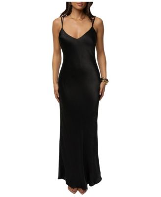 Women's Promise V-Neck Satin Maxi Dress