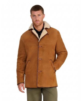 Men's Harrison Whisky Suede Shearling Coat