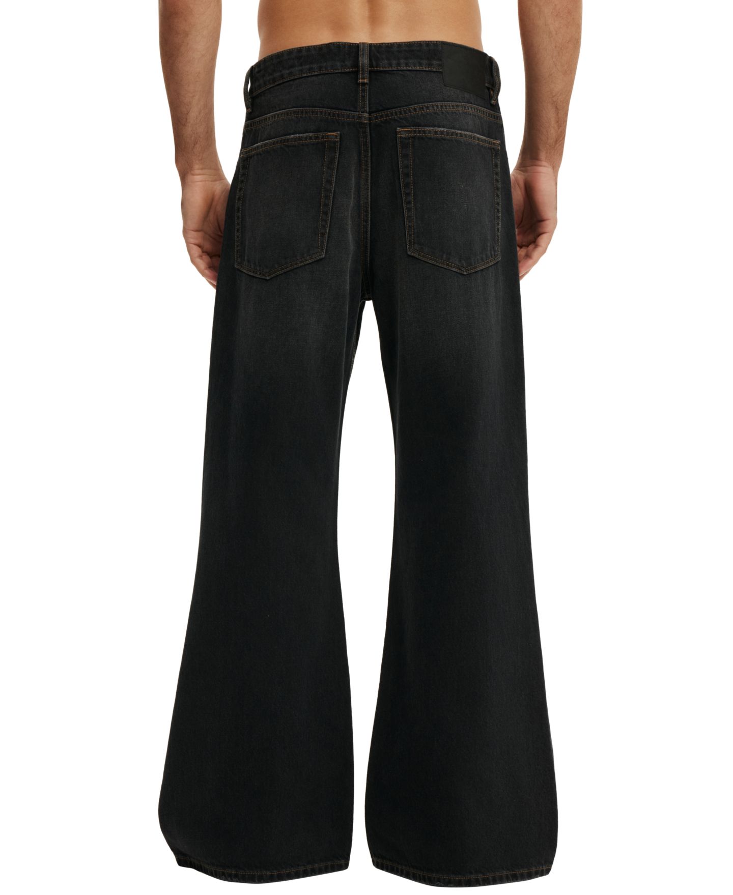 Мужские джинсы COTTON ON Baggy Bootcut Jean Rigid, цвет: Потёртый чёрный — фото 5