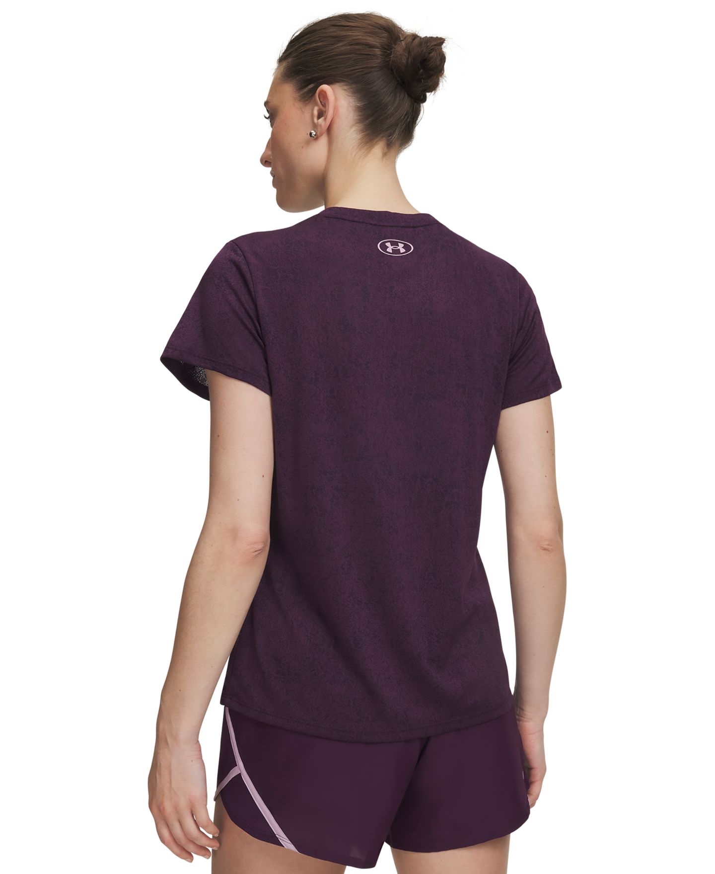 Женский топ Under Armour Tech Pixelate с коротким рукавом, цвет: Чёрный / Белый — фото 5