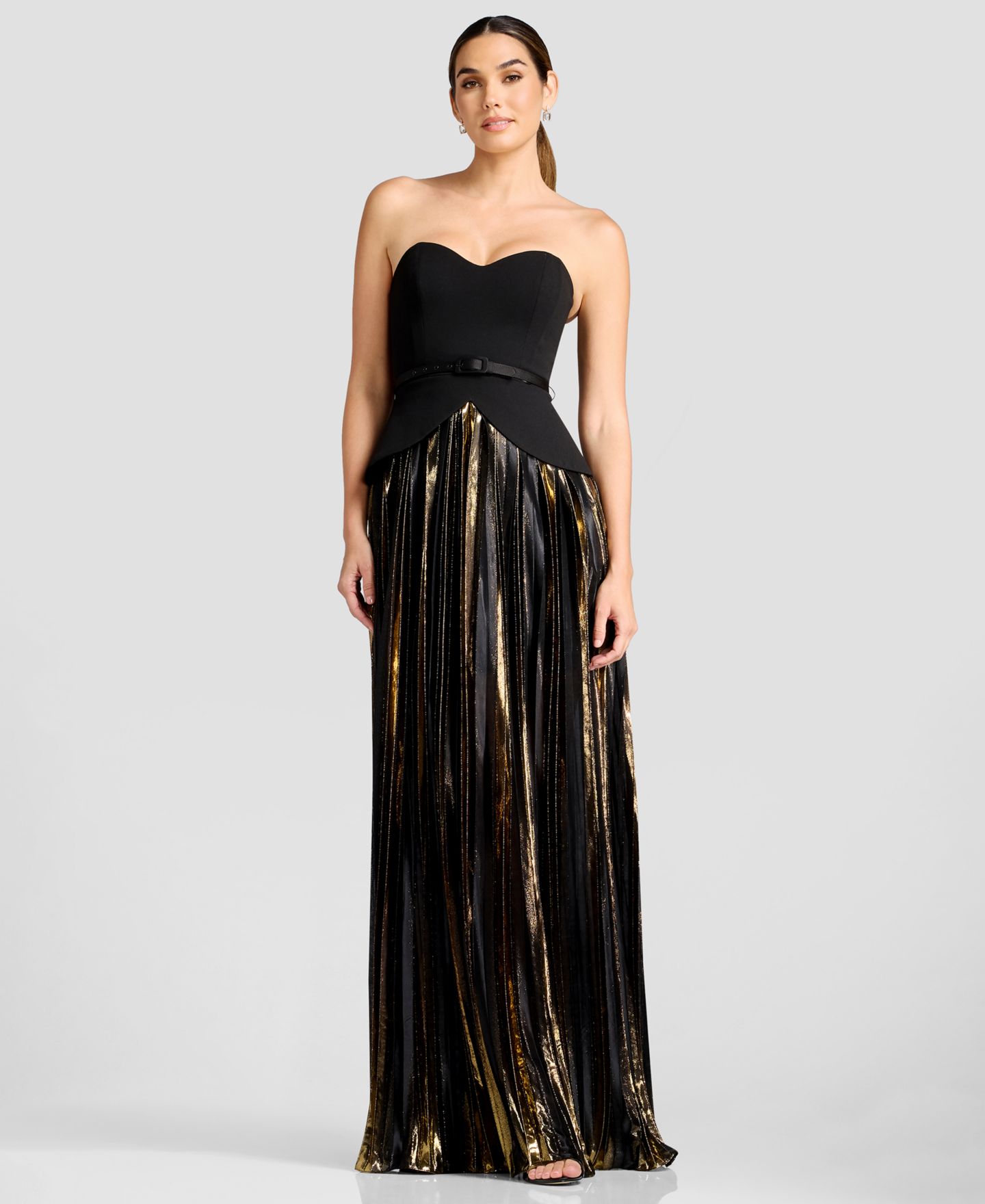 Женское платье Dress the Population Triston Strapless Sweetheart Fit-and-Flare, цвет: Чёрный разноцветный — фото 6
