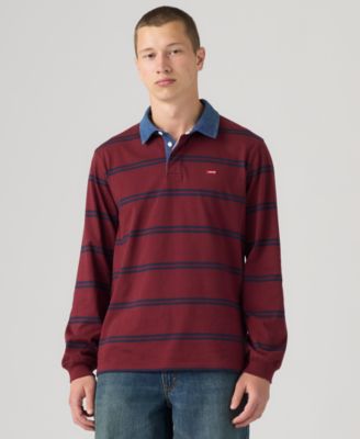 Levi's® Men's Relaxed-Fit Long Sleeve Striped Rugby Shirt - Macy's