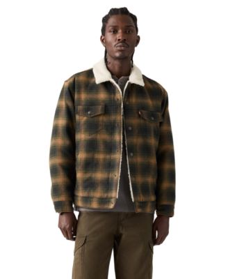Men's Scottie Regular-Fit Plaid Sherpa-Lined Trucker Jacket