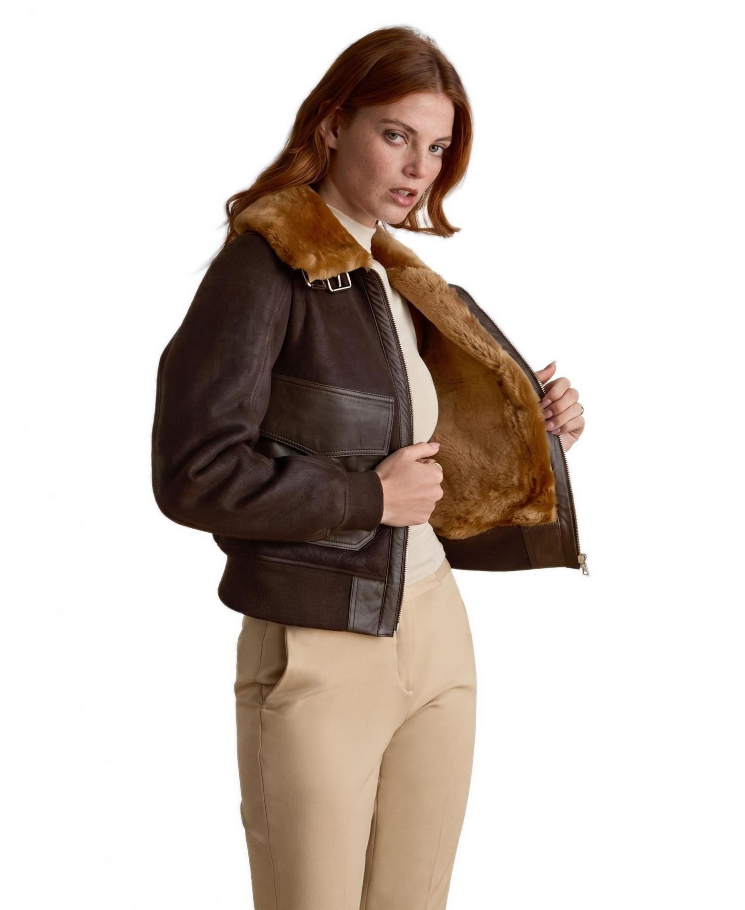Women's Mabel Ginger Shearling Jacket