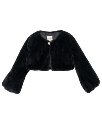 Girls' 2T-4T Faux Fur Long-Sleeve Special Occasion Shrug