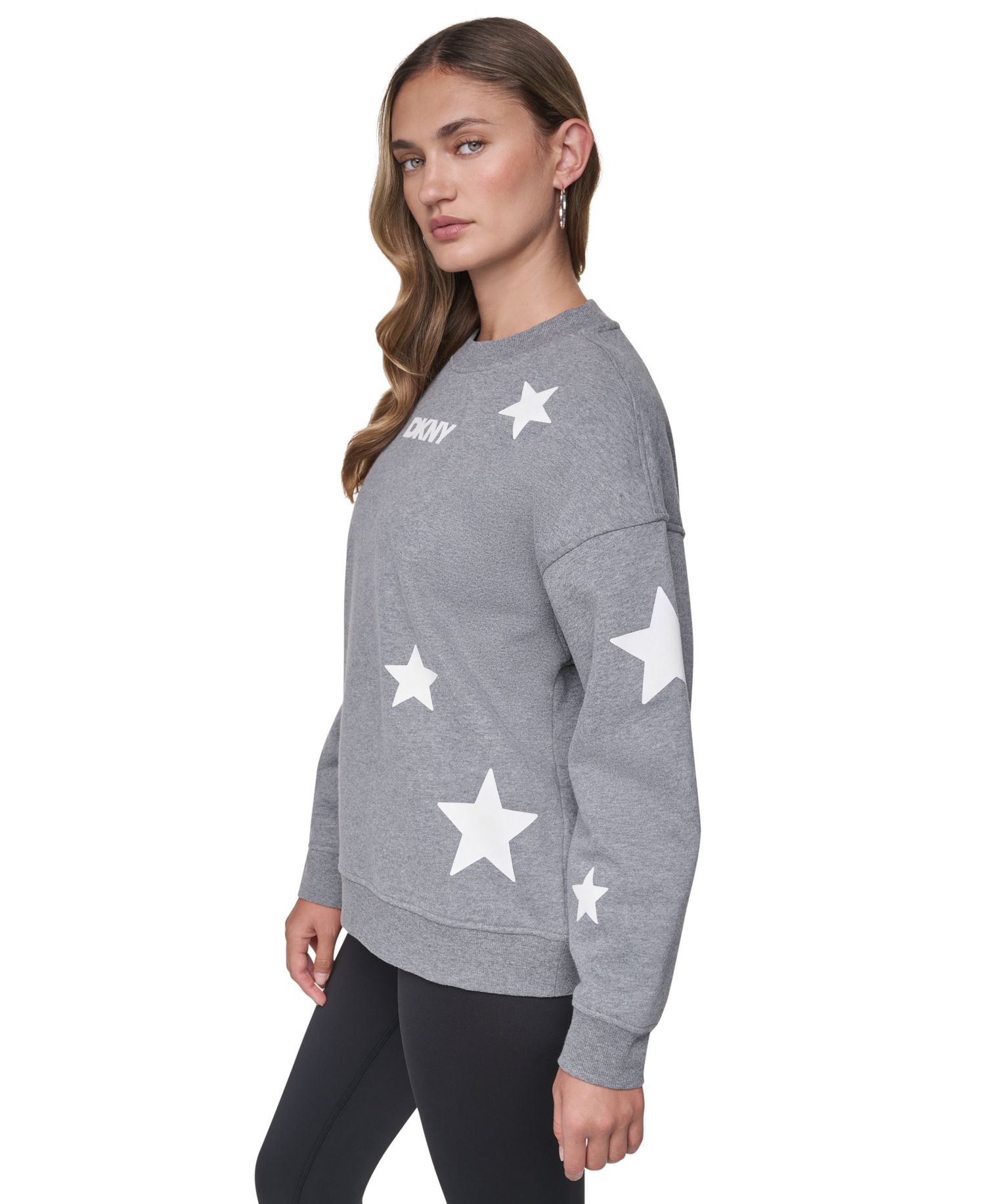 Women's Scattered Flocked Star Tribeca Long-Sleeve Cotton-Blend Pullover