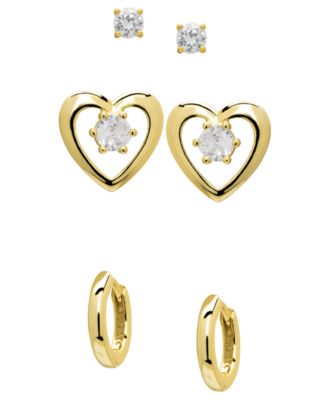 Lab-Grown White Sapphire Stud Earrings (1-1/6 ct. t.w.) in Gold over Sterling Silver