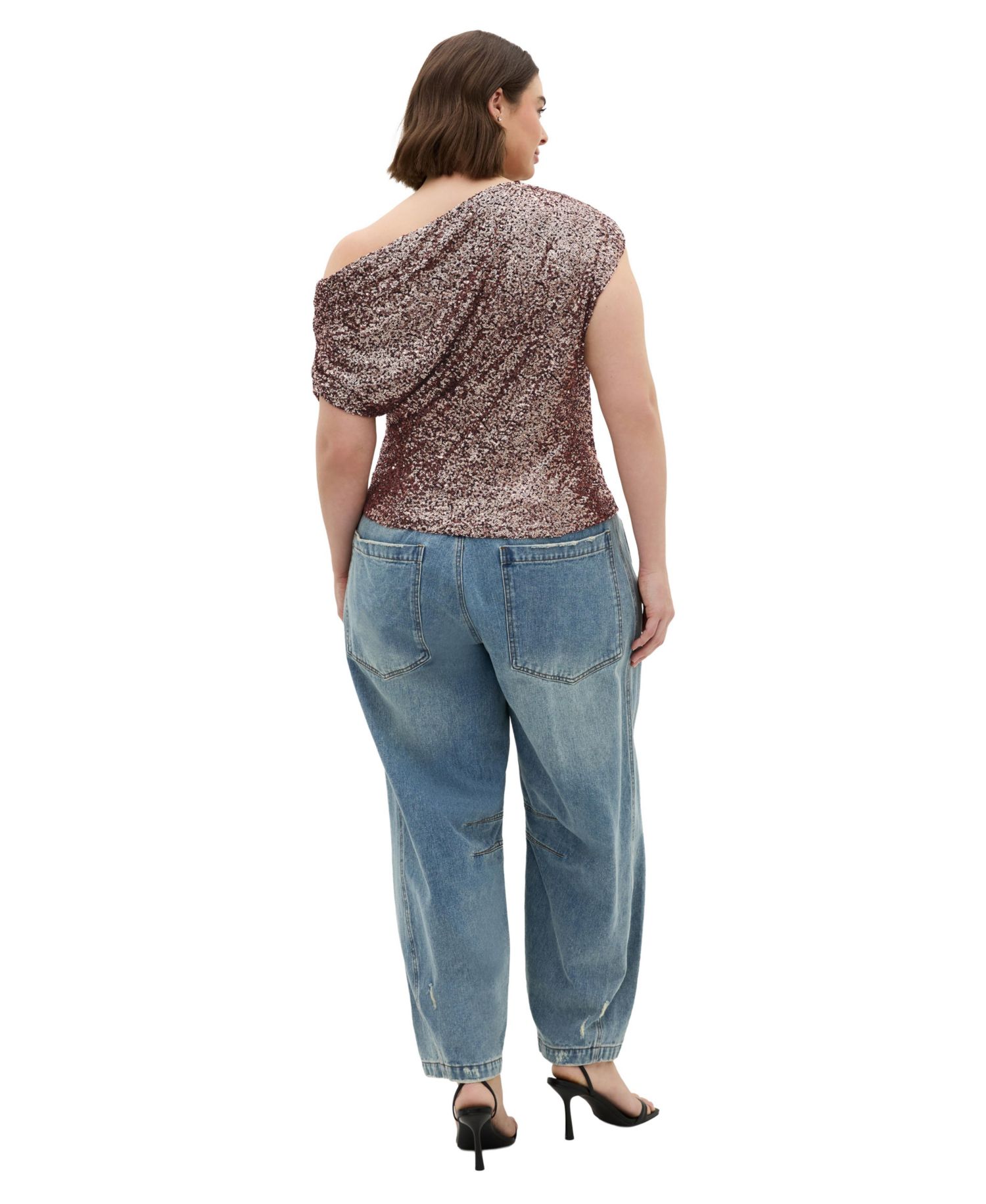 Women's Plus Size Adorn Sequin Top
