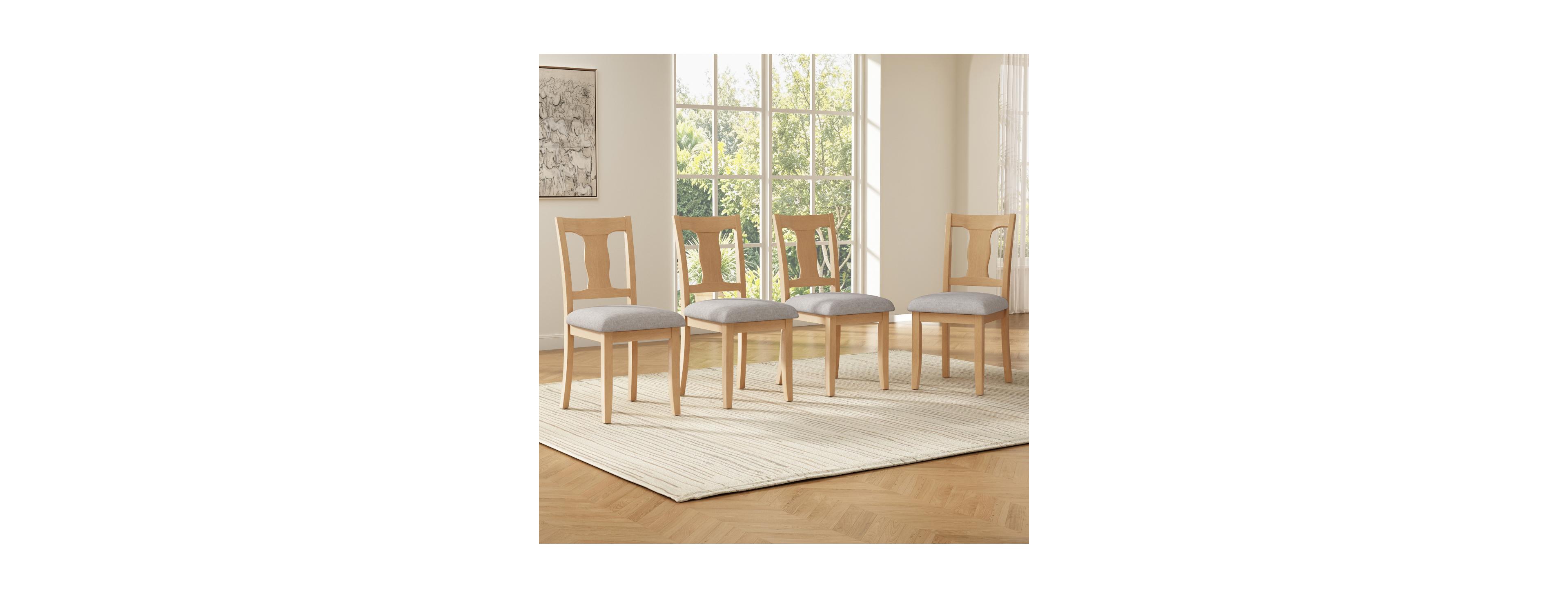 Streamdale Furniture Dining Chairs Set of 4, Mid-Century Modern Upholstered Accent Chairs