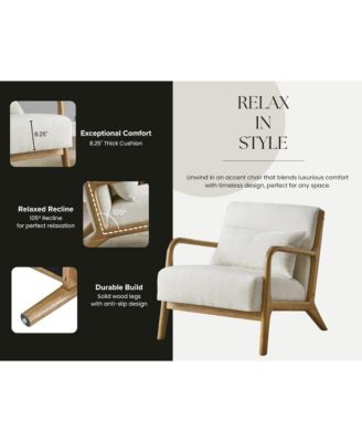 Eterna Mid-Century Modern Accent Chair with Pillow