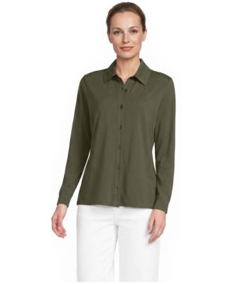 Women's Supima Cotton Long-Sleeve Relaxed Button-Down Shirt
