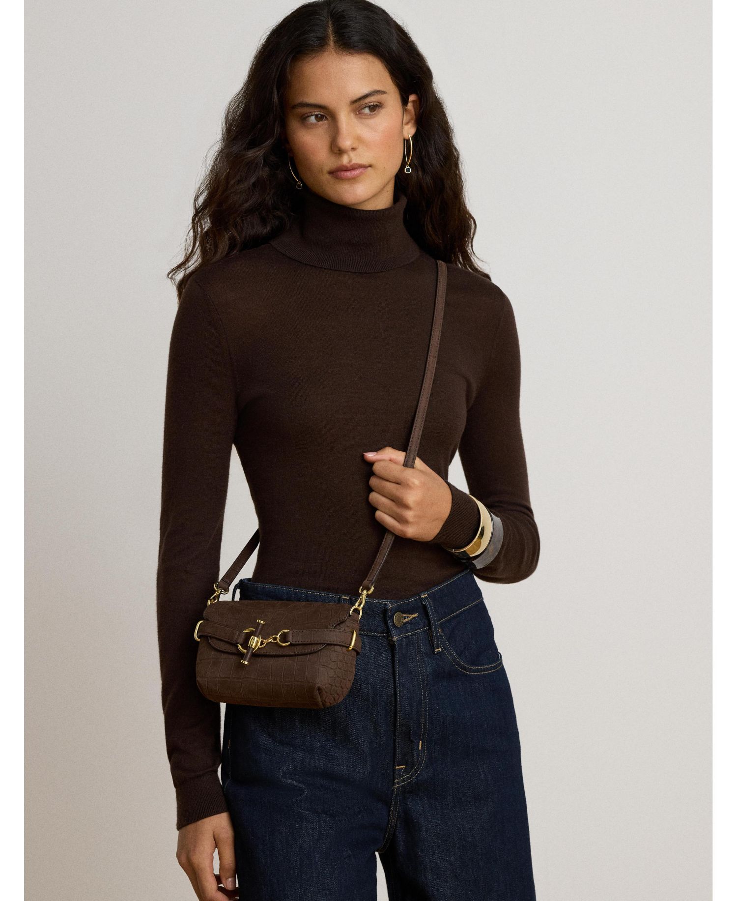 Blaike Croc-Embossed Mini Crossbody Bag