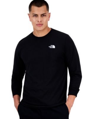 Men's Graphic Mountain Sketch Long-Sleeve Crew Neck T-Shirt