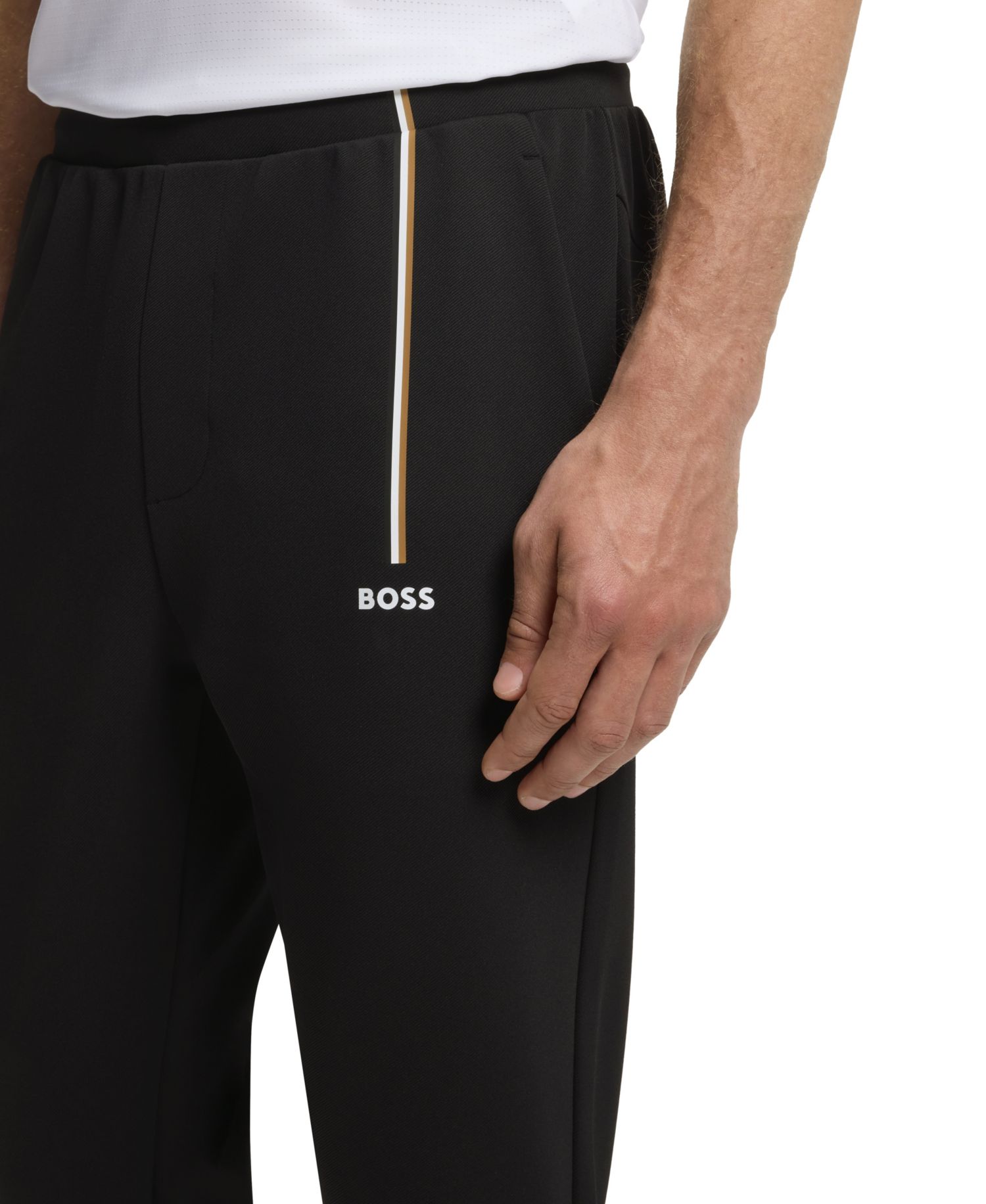 Men's Spin Long Stretch Regular-Fit Gabardine Track Pants