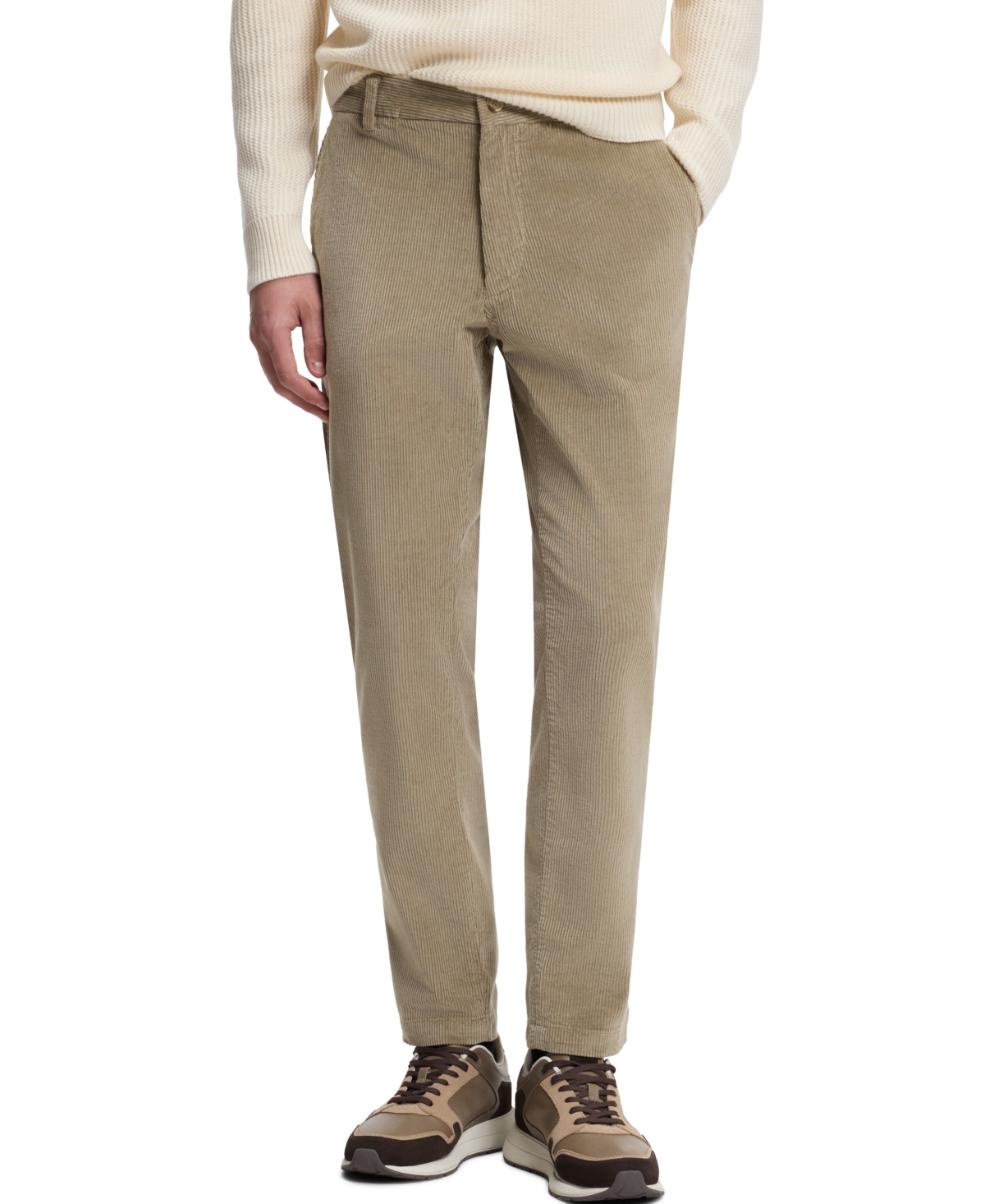 Boss by Hugo Boss Men's Modern-Fit Cotton-Blend Stretch Corduroy Pants - Open Brown